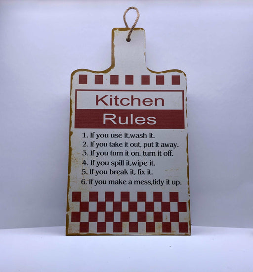 Kitchen Rules Wooden Wall Board for Home