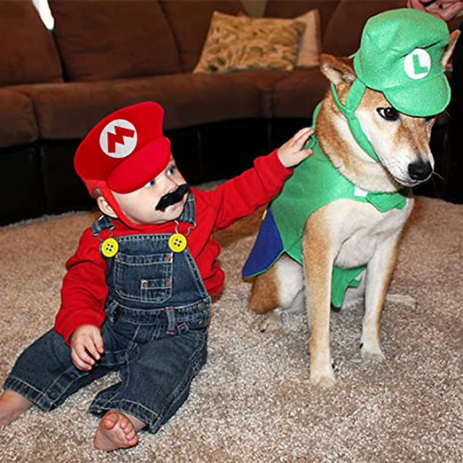 Mario Bros Baseball Cap with Mustache for Birthday Party