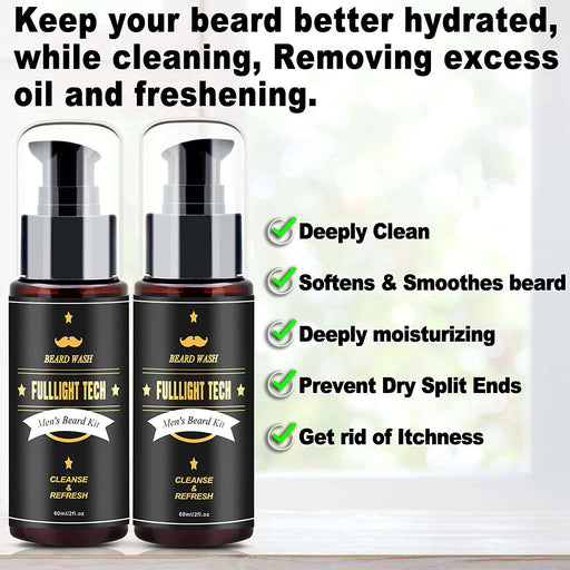 FULLLIGHT TECH Men's Beard Kit -60 ml  Beard Wash