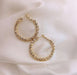 Glitter Gold Geometric Hoop Earrings