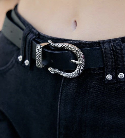 Snake Metal Black Belt