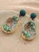 Green Resin Drop Earrings