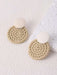 Knitted Round Decor Drop Earrings