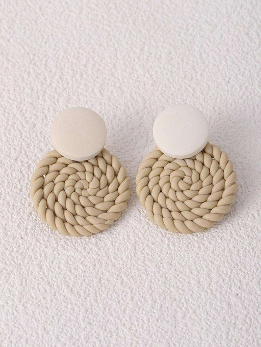 Knitted Round Decor Drop Earrings