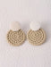 Knitted Round Decor Drop Earrings