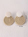 Knitted Round Decor Drop Earrings