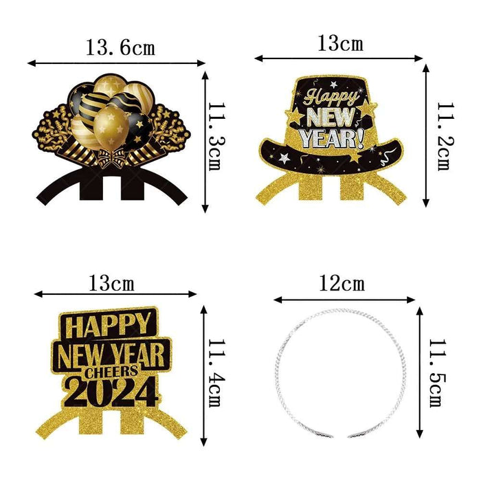 Cheer 2024 New Year Headband Set