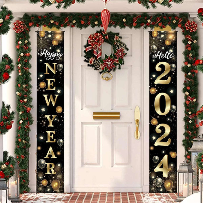 Happy New Year 2024 Hanging Banner