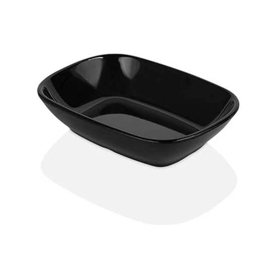 Black Melamine Square Flat Plate