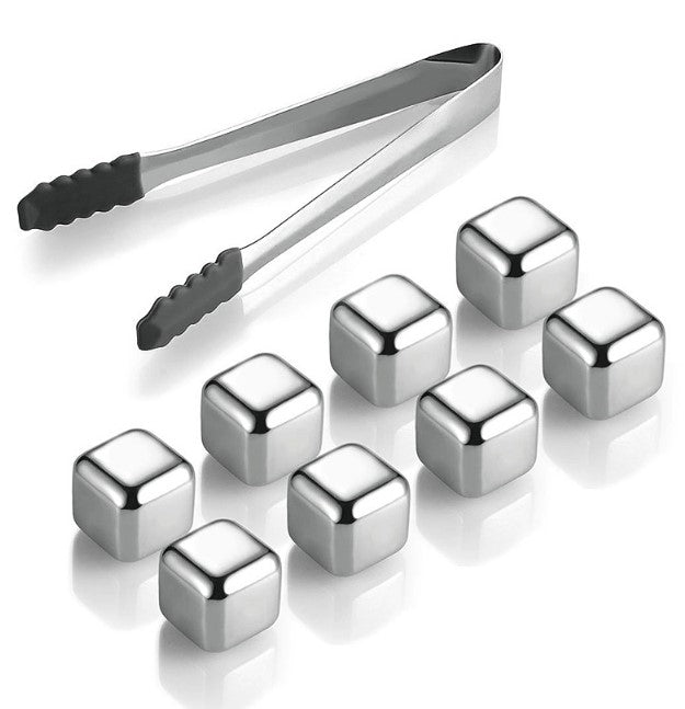 Stainless Steel Ice Cube with Tongs Set