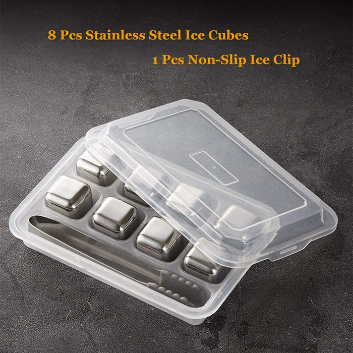 Stainless Steel Ice Cube with Tongs Set