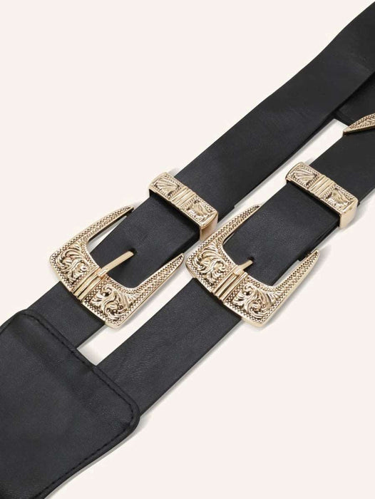 Engraved Metal Buckle Belt