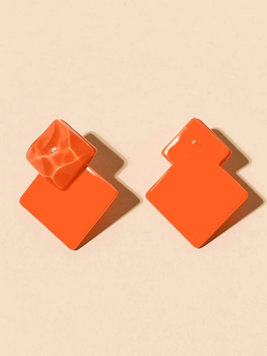 Geometric Square Stud Earrings