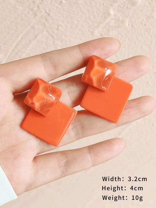 Geometric Square Stud Earrings