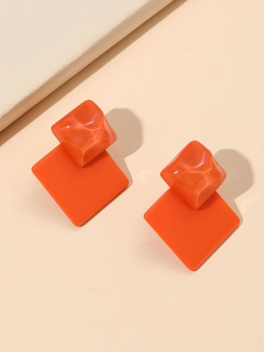 Geometric Square Stud Earrings