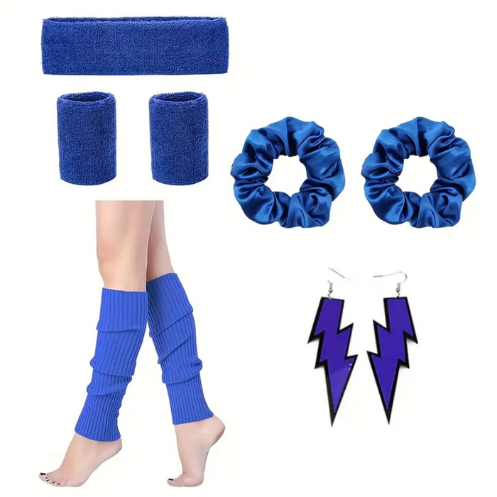 80's Retro Blue Fitness Set