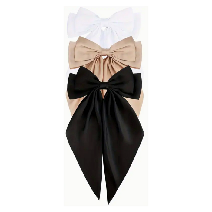 Bow Satin Hair Clips