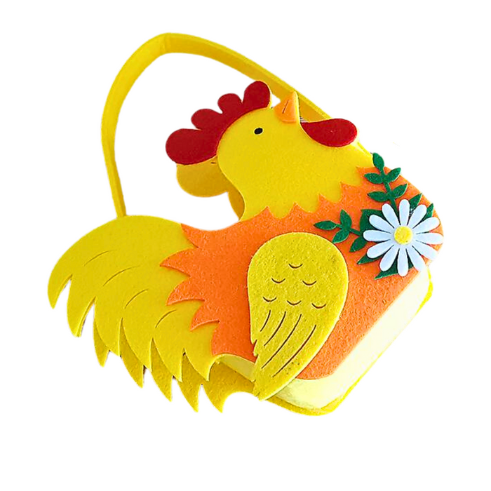 Yellow Rooster Egg Basket for Easter