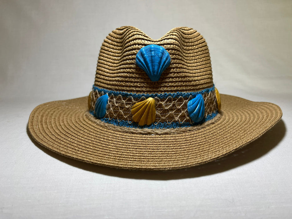 Seashell Décor Panama Sun Hat