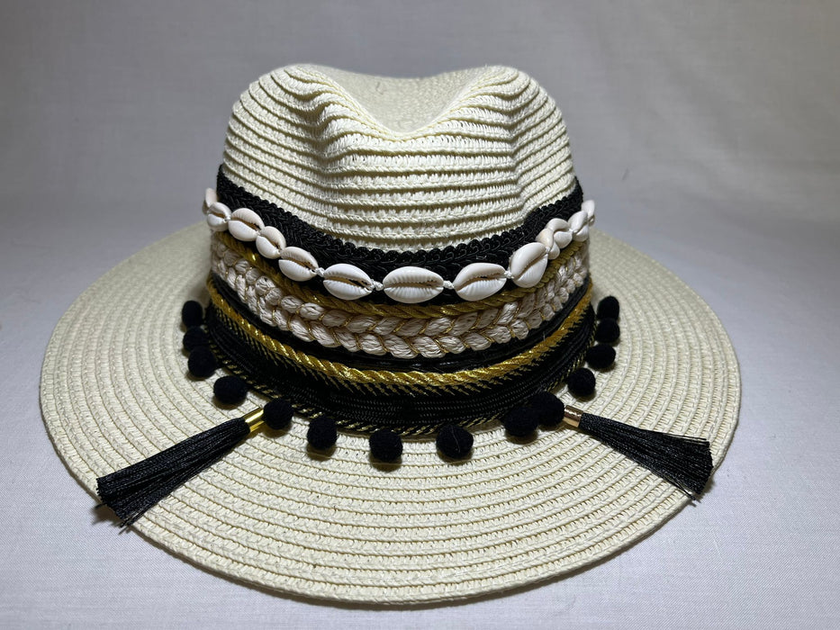 Shell Banded Panama Sun Hat