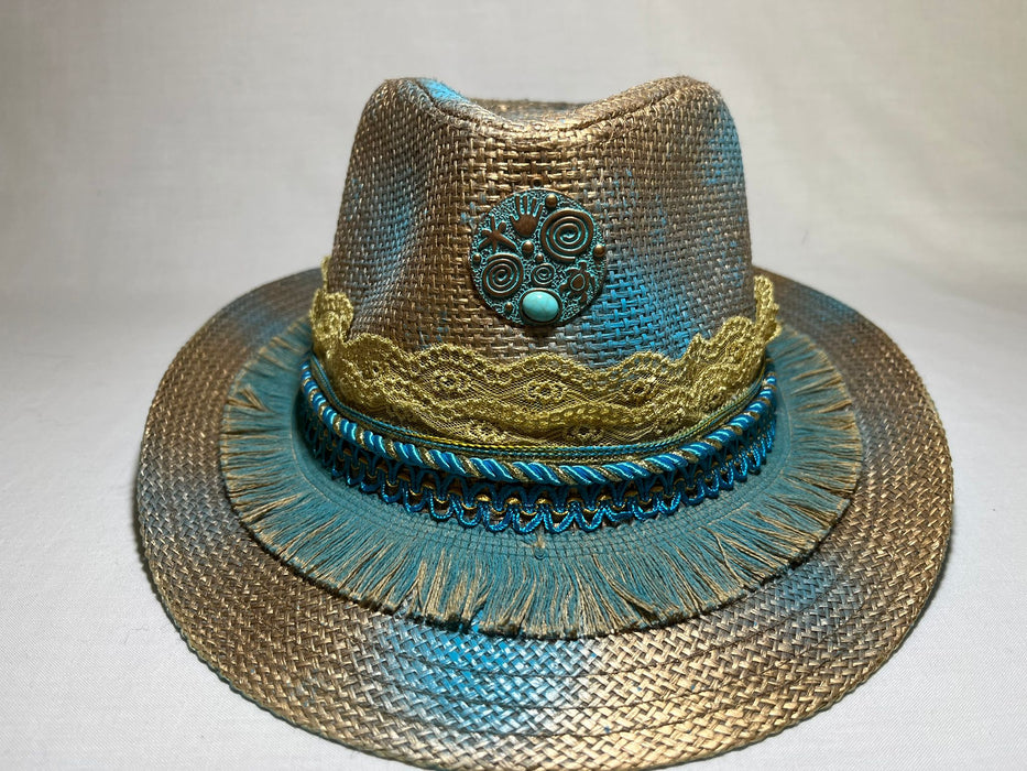 Two-Tone Spring Splash Fedora Sun Hat