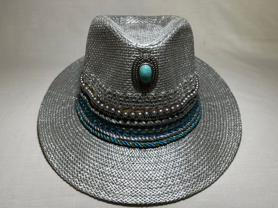 Silver Splash Fedora Sun Hat