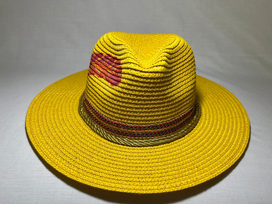 Yellow Dream Catcher Panama Sun Hat