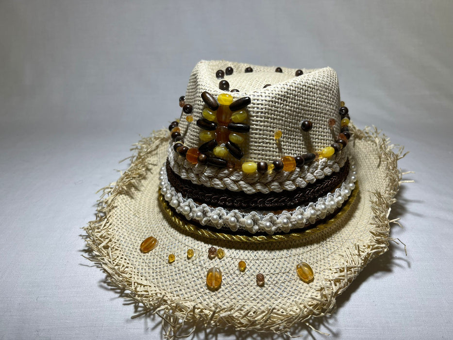 Stylish Beaded Fedora Sun Hat