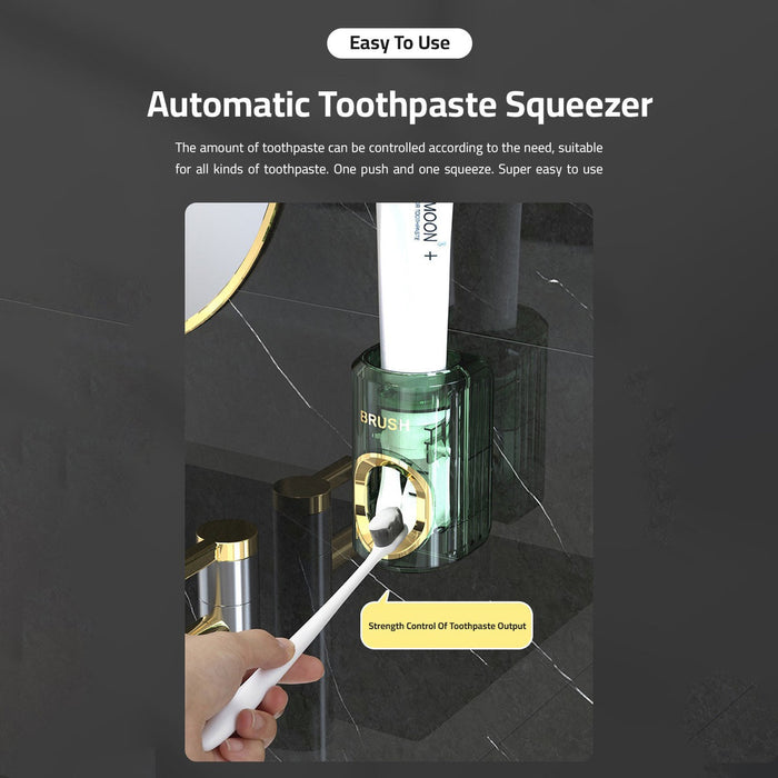 Wall-Mounted Toothpaste Dispenser and Squeezer