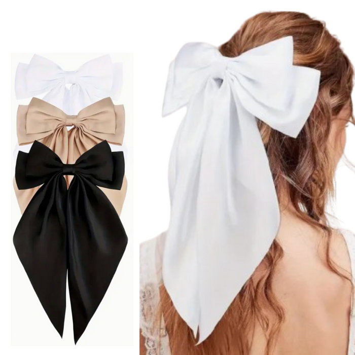 Bow Satin Hair Clips