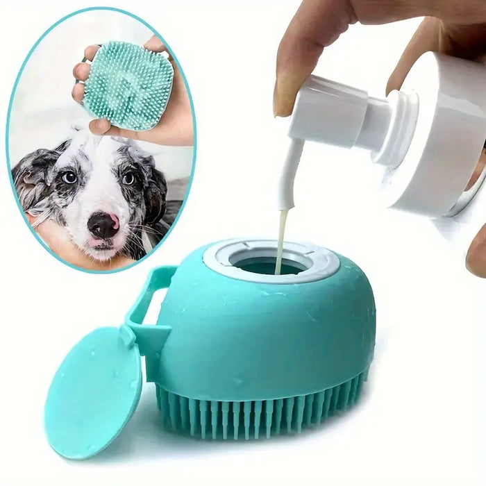 Silicone Pet Shampoo Brush with Dispenser