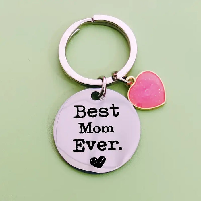 Best Mom Ever Engraved Keychain