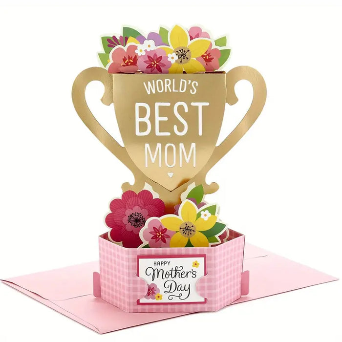 Golden Bloom 3D Trophy Greeting Card