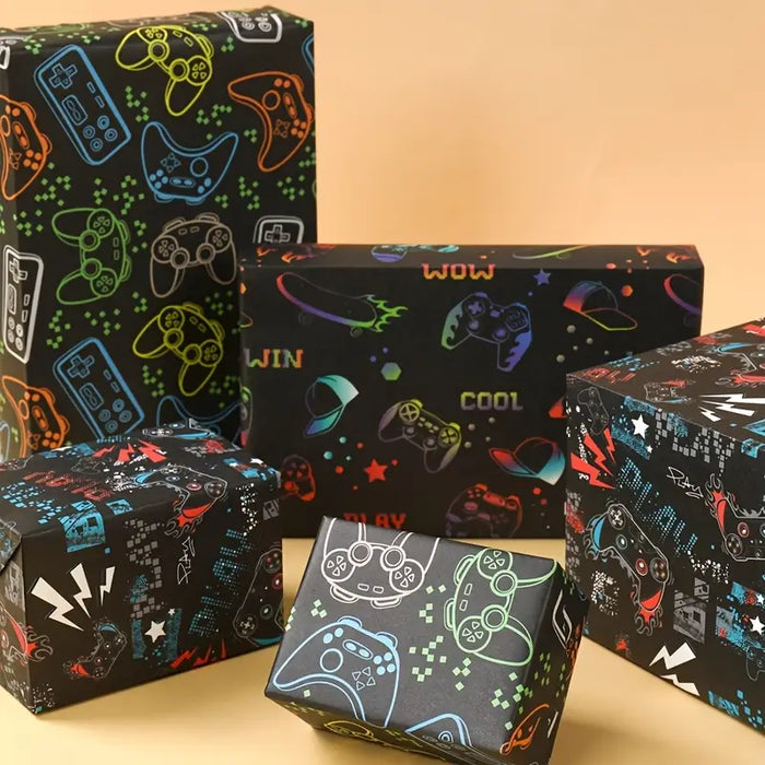 Game Console Themed Wrapping Paper 2pcs