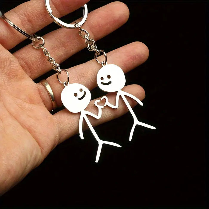 Stickman Heart Duo Keychains