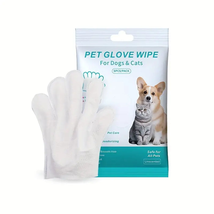 Pet Grooming Wipes Gloves (6-Pack)