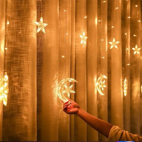 LED Star and Moon String Lights for Ramadan