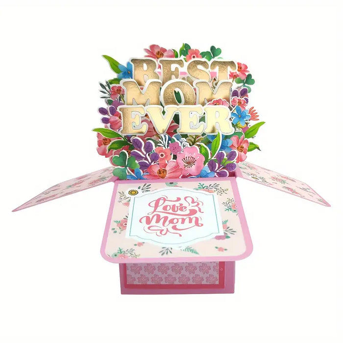 "Best Mom Ever" Floral Pop Up Card