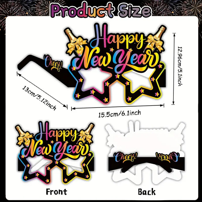 2025 New Year's Funny Glasses Party Props 8pcs Set