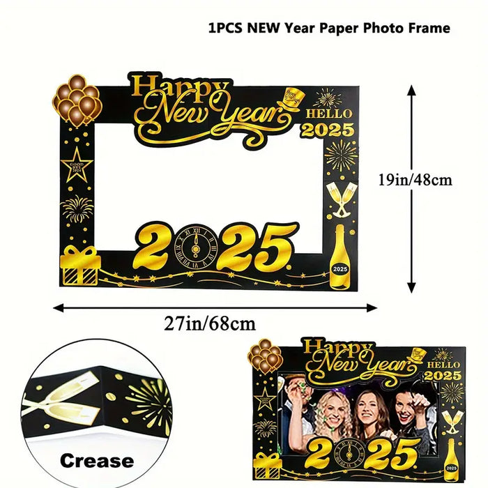 2025 New Year's Eve Photo Booth Frame & Props Kit