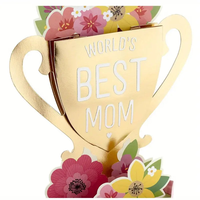 Golden Bloom 3D Trophy Greeting Card