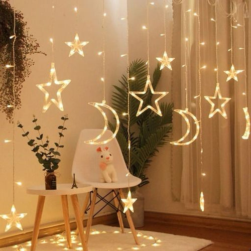 LED Star and Moon String Lights for Ramadan