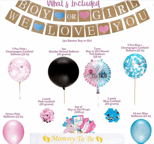 Gender Reveal A Party Decoration Boy or Girl