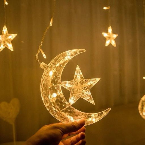 LED Star and Moon String Lights for Ramadan