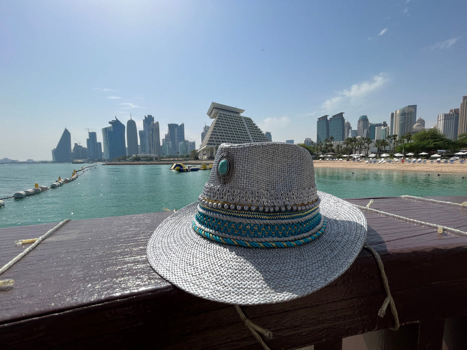 Silver Splash Fedora Sun Hat