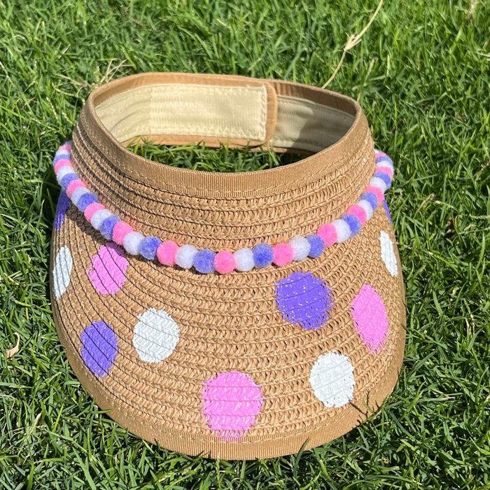 Kids Polka Dotted Half Sun Hat