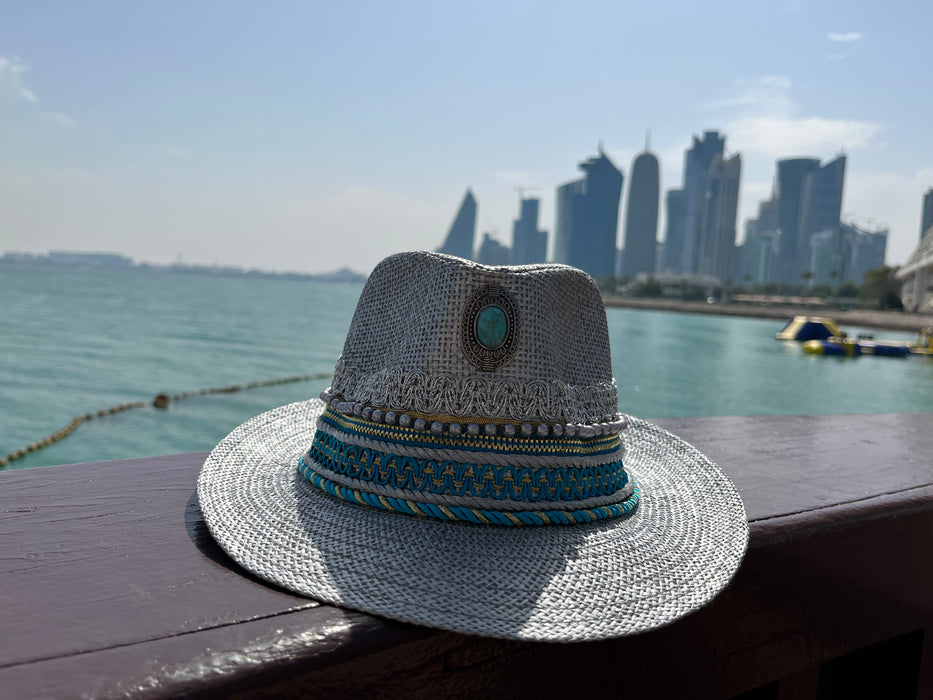 Silver Splash Fedora Sun Hat