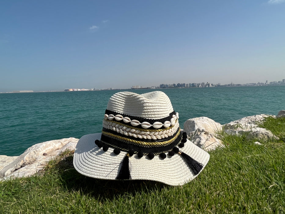 Shell Banded Panama Sun Hat