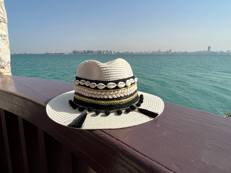 Shell Banded Panama Sun Hat