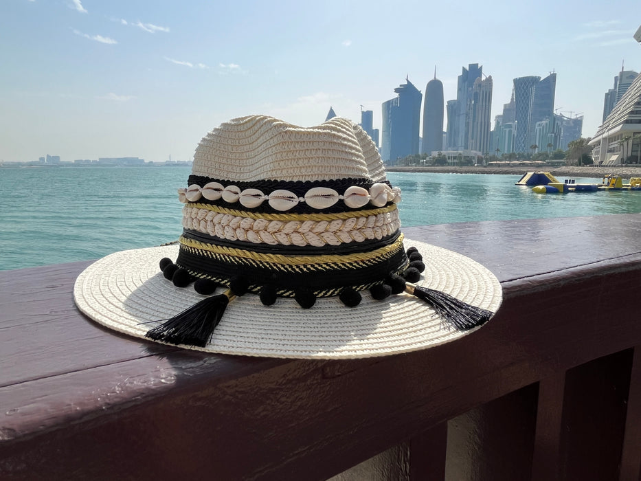 Shell Banded Panama Sun Hat